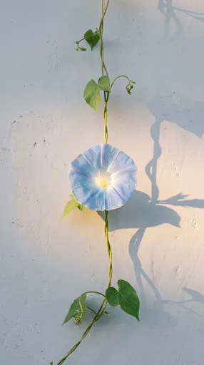 Blue Morning Glory Vine on Wall