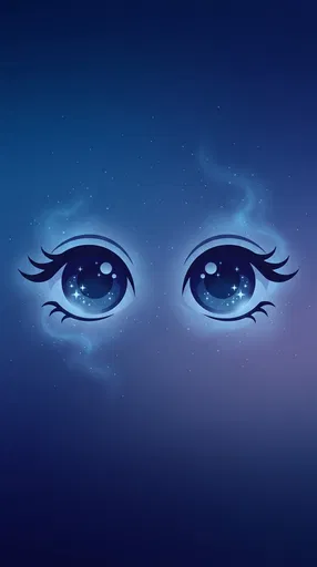 Starry Blue Doe Eyes Illustration