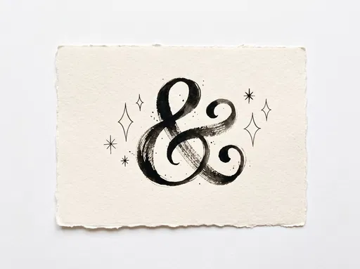 Sumi Ink Ampersand on Cotton Card