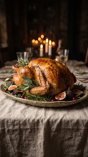 Roasted Holiday Turkey with Figs and Herbs