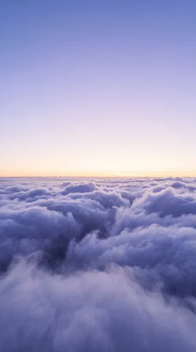 Aerial View of Periwinkle Clouds at Dusk