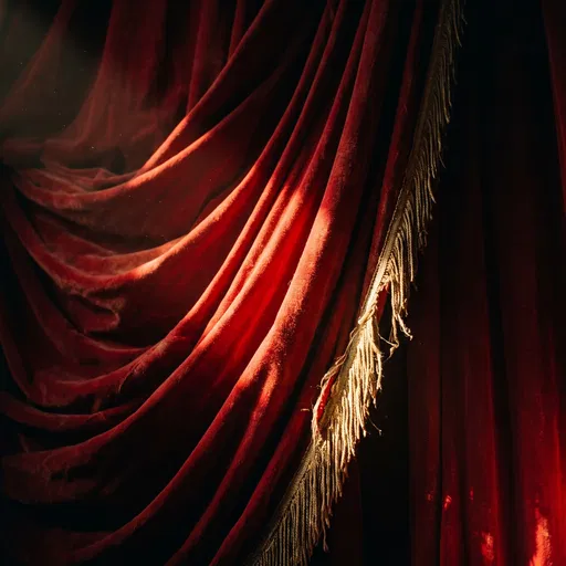 Dramatic Red Velvet Theater Curtain