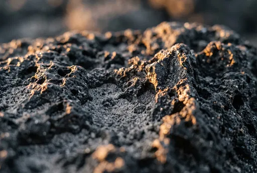 Macro Close-Up of Volcanic Basalt Rock