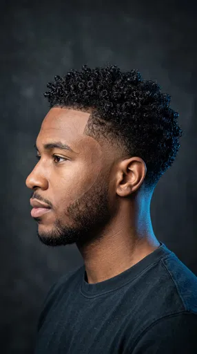 Man With Low Taper Fade and Curls