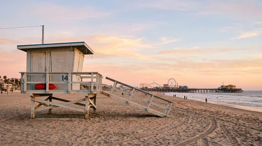 Santa Monica Lifeguard Tower at Sunset