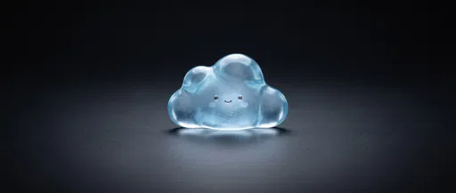 Cute Translucent Blue Glass Cloud Figurine