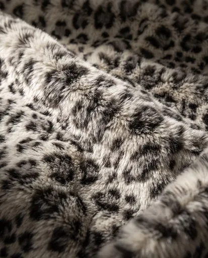 Plush Snow Leopard Faux Fur Texture