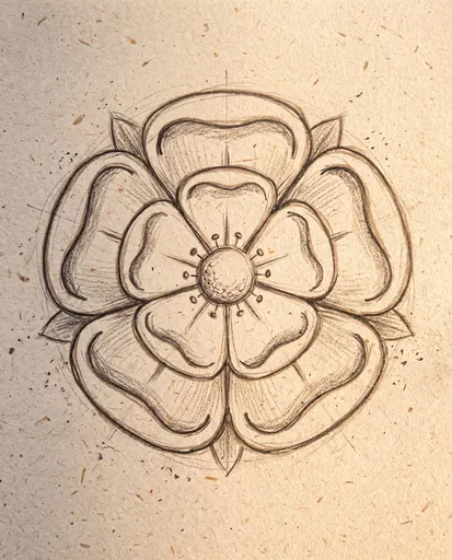 Hand-Drawn Tudor Rose Sketch