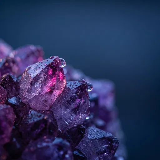 Amethyst Crystal Cluster With Dew Drops