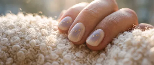 Macro Aura Nail Art With Gold Flakes