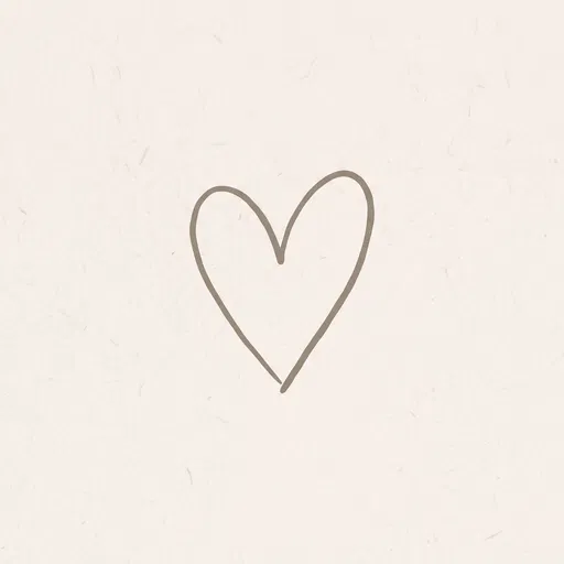 Minimalist Hand-Drawn Heart on Paper
