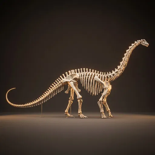 Apatosaurus Skeleton Model in Studio Lighting