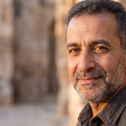 Close-Up Portrait of Smiling Mature Man