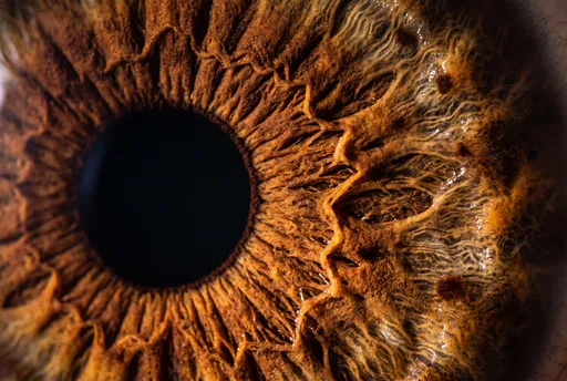 Macro Close-Up of Brown Human Iris