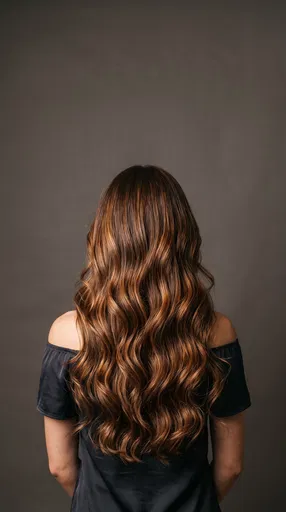 Back View of Wavy Chestnut Hair