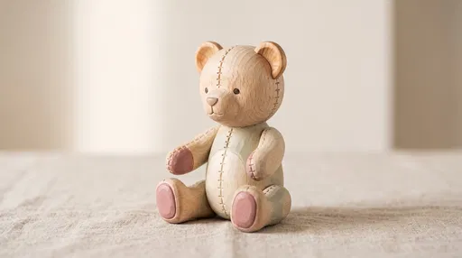Carved Wooden Teddy Bear Toy