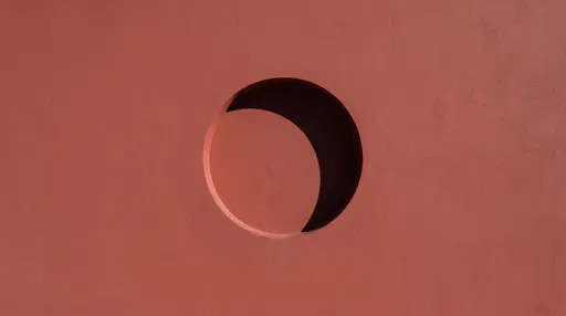 Minimal Brick Red Wall With Circular Niche