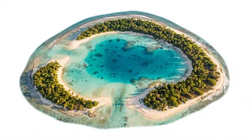 Isolated Tropical Ring Atoll With Lagoon