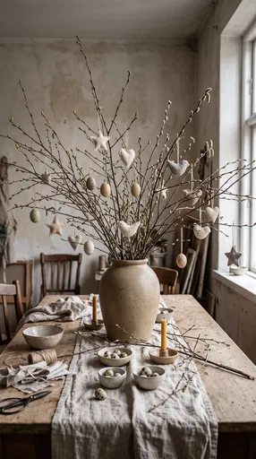 Nordic Easter Branches in Stoneware Vase