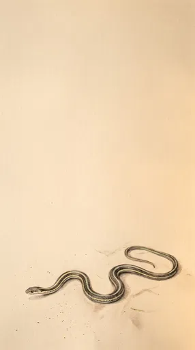 Colored Pencil Ribbon Snake Drawing