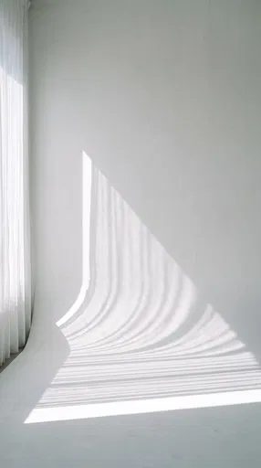 Minimalist White Studio Backdrop With Curtain Shadows