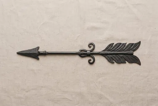 Wrought Iron Arrow on Beige Linen