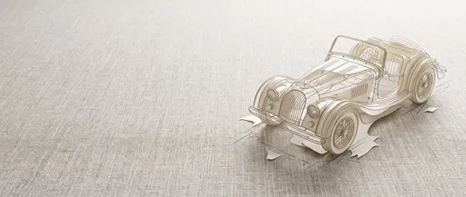 Paper Relief Classic Roadster on Linen