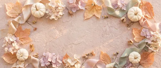 Pastel Autumn Flat Lay Border