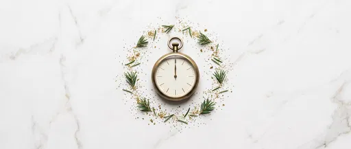 Brass Pocket Watch at Midnight on Marble