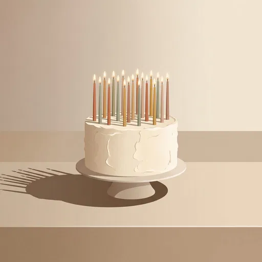 Minimalist Birthday Cake Illustration With Candles