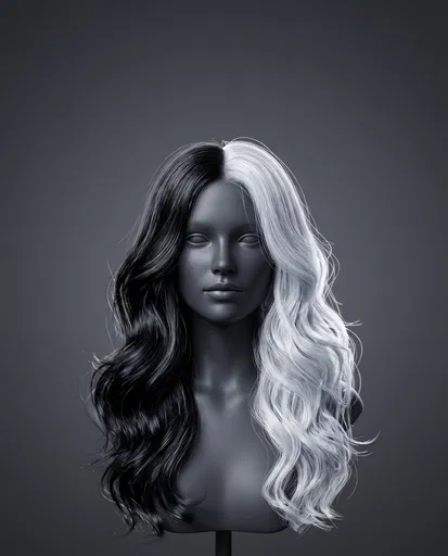 Mannequin Bust With Split Dye Hair