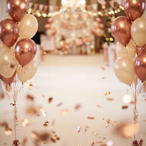 Rose Gold and Ivory Party Balloons
