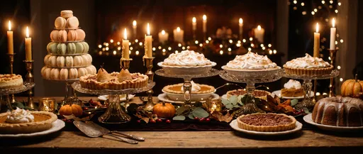 Candlelit Thanksgiving Dessert Buffet Table