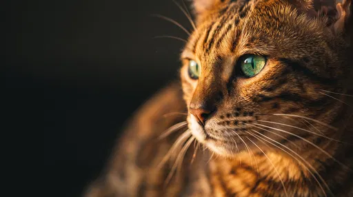 Close-Up Portrait of Bengal Cat