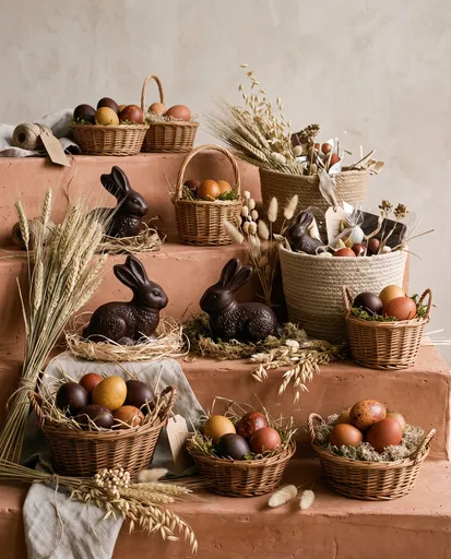 Artisanal Easter Baskets and Chocolate Bunnies