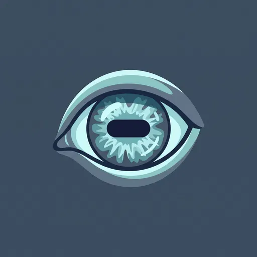 Flat Vector Blue Goat Eye Illustration