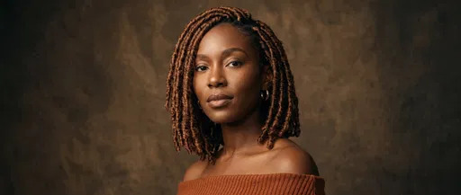 Studio Portrait of Woman with Locs Bob