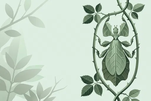 Green Leaf Insect Vector Illustration