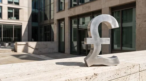 Brushed Aluminum Pound Symbol on Stone Ledge