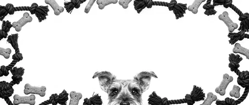 Schnauzer Peeking Inside Dog Toy Frame