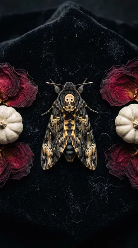 Death's-Head Hawkmoth on Black Velvet