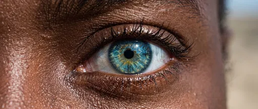 Macro Close-Up of Blue Eye