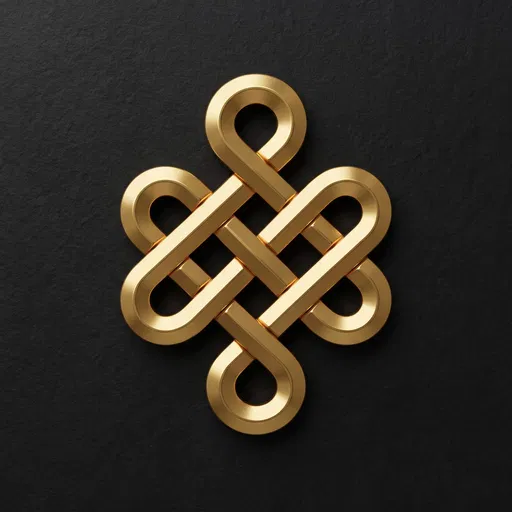 Gold Endless Knot on Black Stone