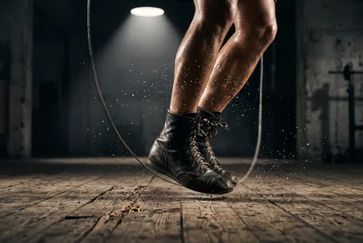 Boxer Skipping Rope in Gritty Gym