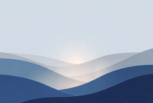 Minimalist Layered Blue and Grey Hills