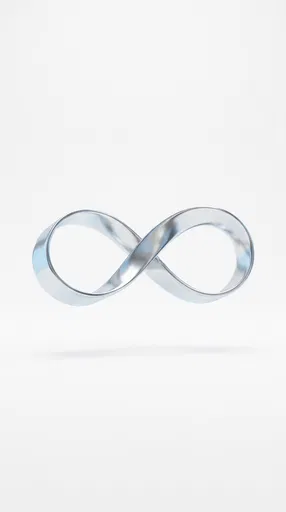 Chrome Infinity Ribbon Loop on White