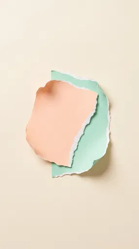 Pastel Peach and Mint Torn Paper