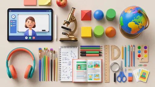 3D Flat Lay of Tutoring Supplies