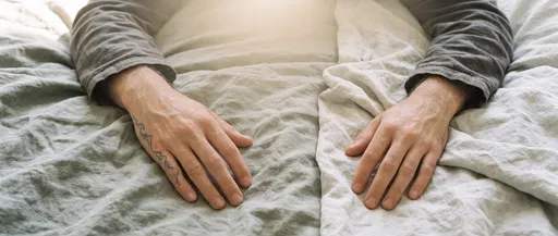 Man's Hands with Minimalist Linework Tattoo