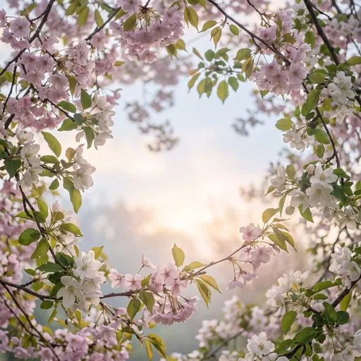 Spring Cherry and Apple Blossom Frame